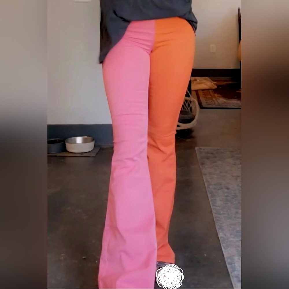 We The Free Penny Pull-On Flare Two-Tone Orange & Pink